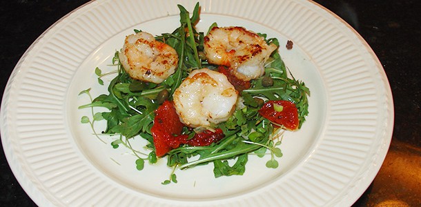Salade met scampi